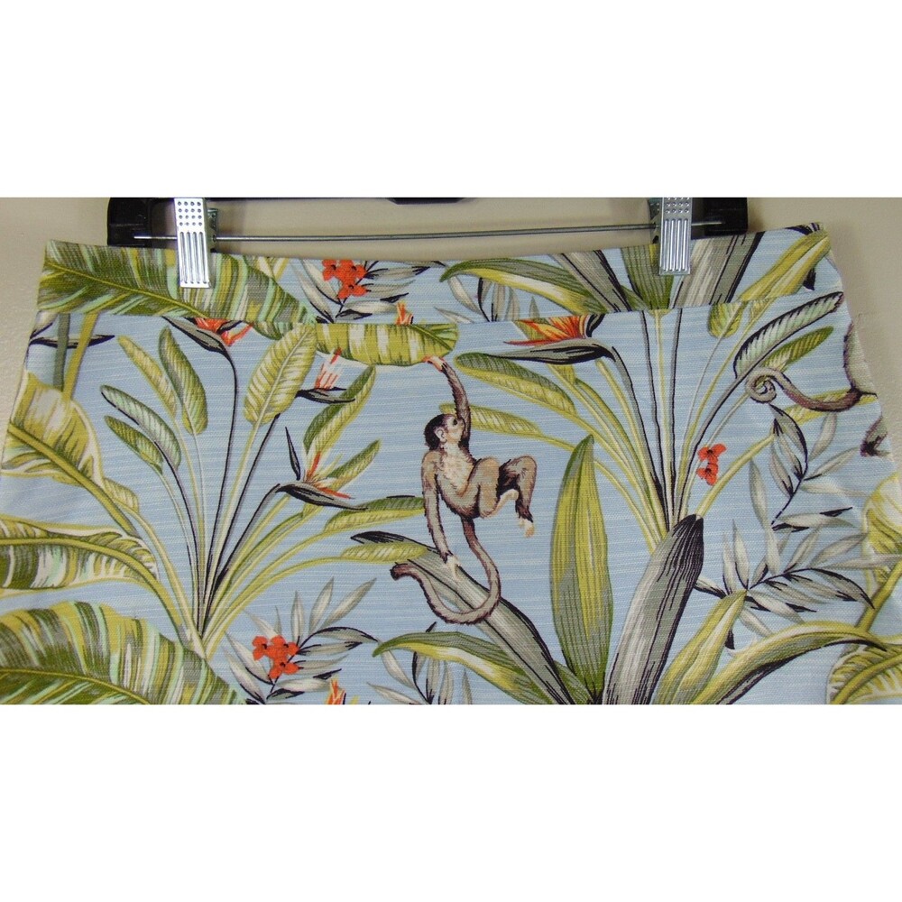Nwt Ann Taylor Tropical Safari Pencil Skirt 12 Blue Lined Monkey Giraffe Jungle - Picture 4 of 11